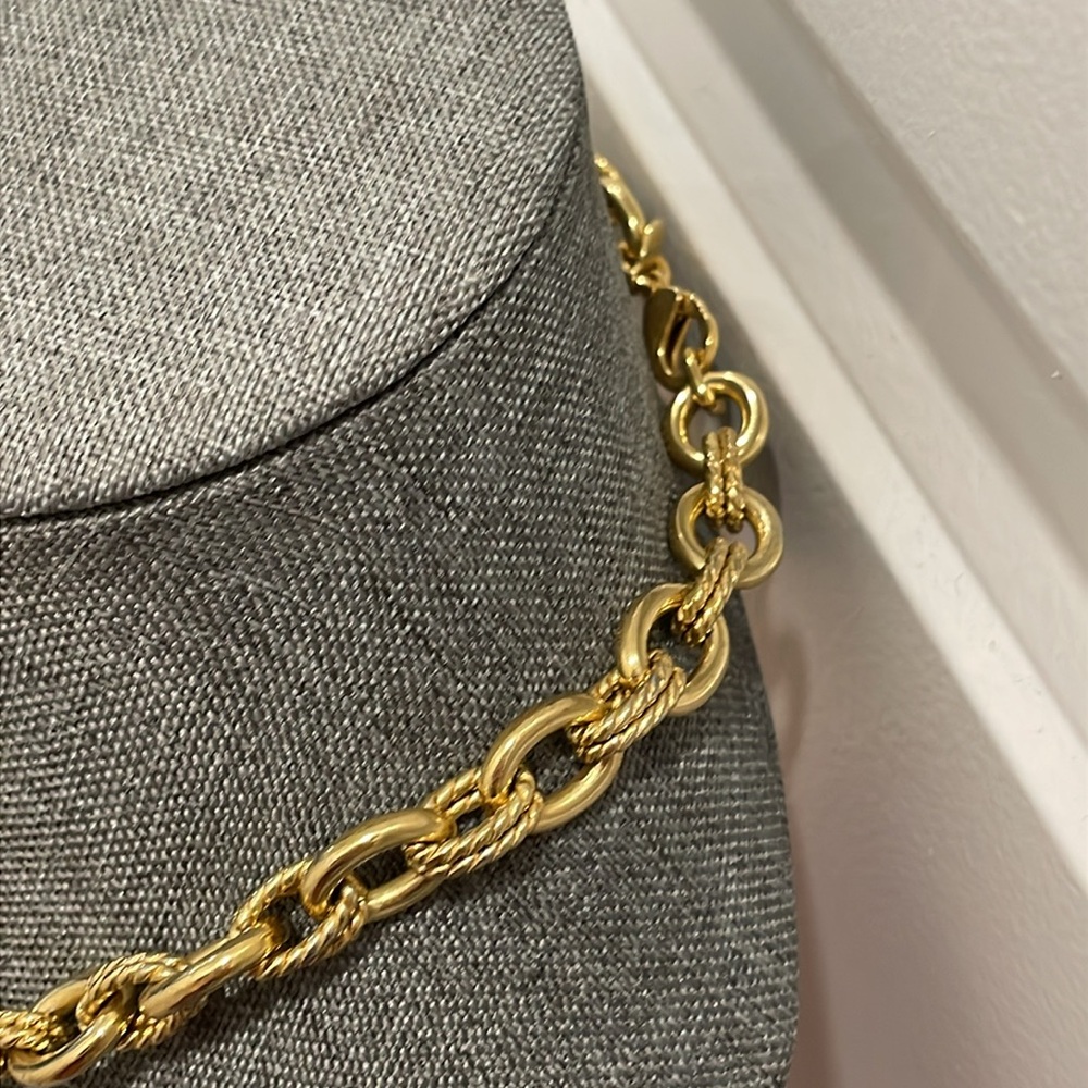 Milor Stainless Steel Gold-Tone Rope Link Chunky Necklace - Picture 6 of 16